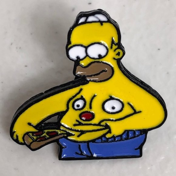 Homer Simpson Pizza Belly The Simpons Lapel Pin TV - Picture 1 of 6